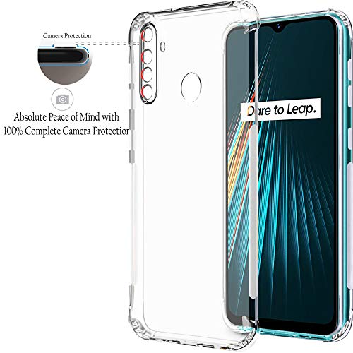 Image of TheGiftKart Best Camera Protection Back Cover Case for Realme 5 / 5i / 5s / Narzo 10 | Transparent Ultra Clear Soft Case | Slim & Protective Design | Inbuilt Dust Plugs & Anti-Slip Grip (Transparent)