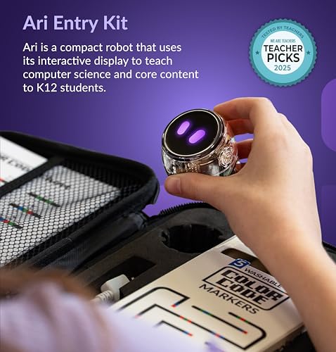 Ozobot Ari Entry Kit | Interactive Learning Robot with Touch Screen, ToF Sensor, Accelerometer, Gyroscope, and AI Integration | Hands-On STEM Education for Classrooms and Homeschool - Thumbnail 2