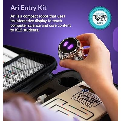 Ozobot Ari Entry Kit | Interactive Learning Robot with Touch Screen, ToF Sensor, Accelerometer, Gyroscope, and AI Integration | Hands-On STEM Education for Classrooms and Homeschool