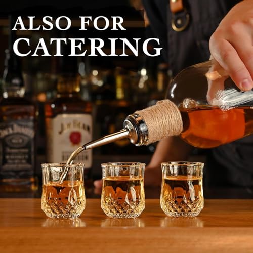 Image of 60 ML Classy Shot Glass for Espressos, Spirits & Liquors,Whiskey, Vodka Shot, Tequila Shot, Wine Tasting, Cocktail Pour, Bar Accessory & Home Decor Parties Glasses Set of 6 (SM-1)