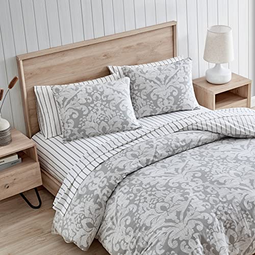 Stone Cottage - King Comforter Set, Reversible Cotton Sateen Bedding With Matching Shams, All Season Home Decor (Camden Grey, King) #TOP2