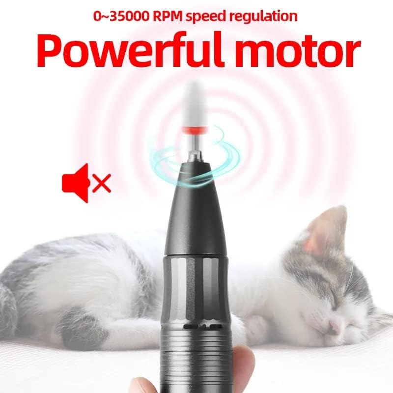 35000Rpm Home Use Portable Wireless Electric Rechargeable Mini Nail Polish Drill Cordless E File Nail Drill Nail Machine(Black)