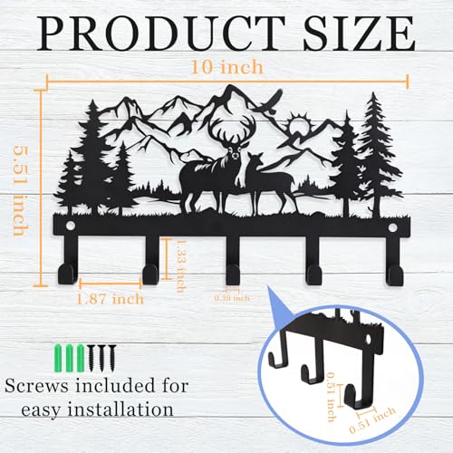 Sifzyjgn Deer Metal Key Holder For Wall, Key Hooks For Wall Organizer thumb #1