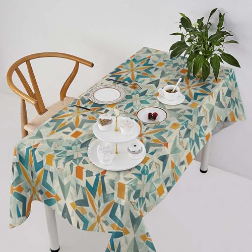 Nappe rectangulaire lavable grise avec imprimé pour table - 3