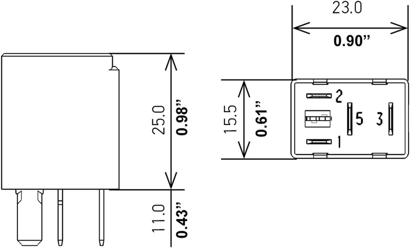 HELLA 965453041 Micro 10/20 Amp SPDT Relay