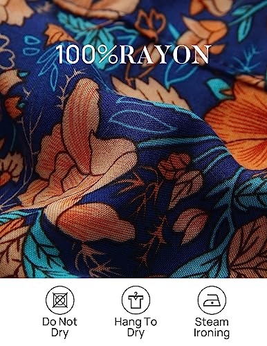 Zesica Women's 2023 Bohemian Floral Printed Wrap V Neck Short Sleeve Split Beach Party Maxi Dress,Royal Blue,Small #TOP4