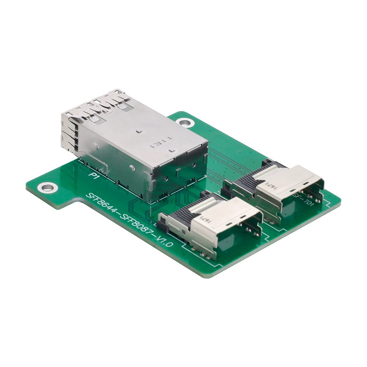 Cablecc Mini SAS HD SFF-8644 de puertos duales a Mini SAS SFF-8087 PCBA adaptador hembra con soporte de perfil bajo