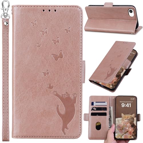 Kitzomi for iPhone 16E �P�[�X �蒠�^ �X�}�z�P�[�X iPhone SE4 �l�C ���ƔL��3D�p�^�[�� �X�^���h �L���b�V���|�[�` ���X�g�X�g���b�v �v���~�A���ϋv��PU���U�[ ���C�z�� ���X�g�X�g���b�v[���[�Y�S�[���h]
