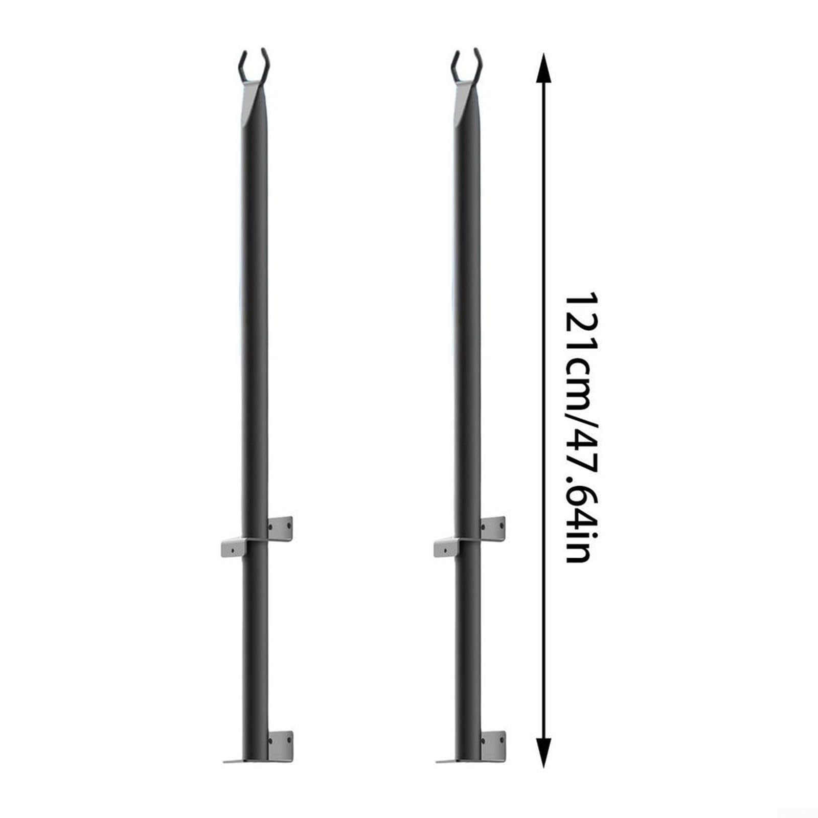 Lot de 2 poteaux lumineux en métal de 1,2 m pour guirlandes lumineuses de terrasse d'extérieur – Acier galvanisé parfait pour accrocher des lumières sur les terrasses, jardins, murs, clôtures et