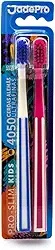 Escova de Dente Infantil Pro Slim Kids 4050 Cerdas Ultra finas kit 2un JadePro (Branca/Rosa)