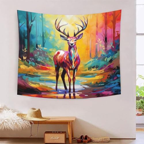 Manta de pared de alta calidad con impresión 3D de alce en tejido suave