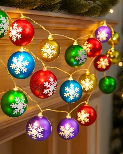 Image of Homesake Multicolor Ball Glossy String Lights (14 LED Bulbs), Attractive Fairy Christmas Lights for Decoration Home, Corner Christmas Tree, Festive Decor, Led Lights for Decoration, Party-4.5 Metres
