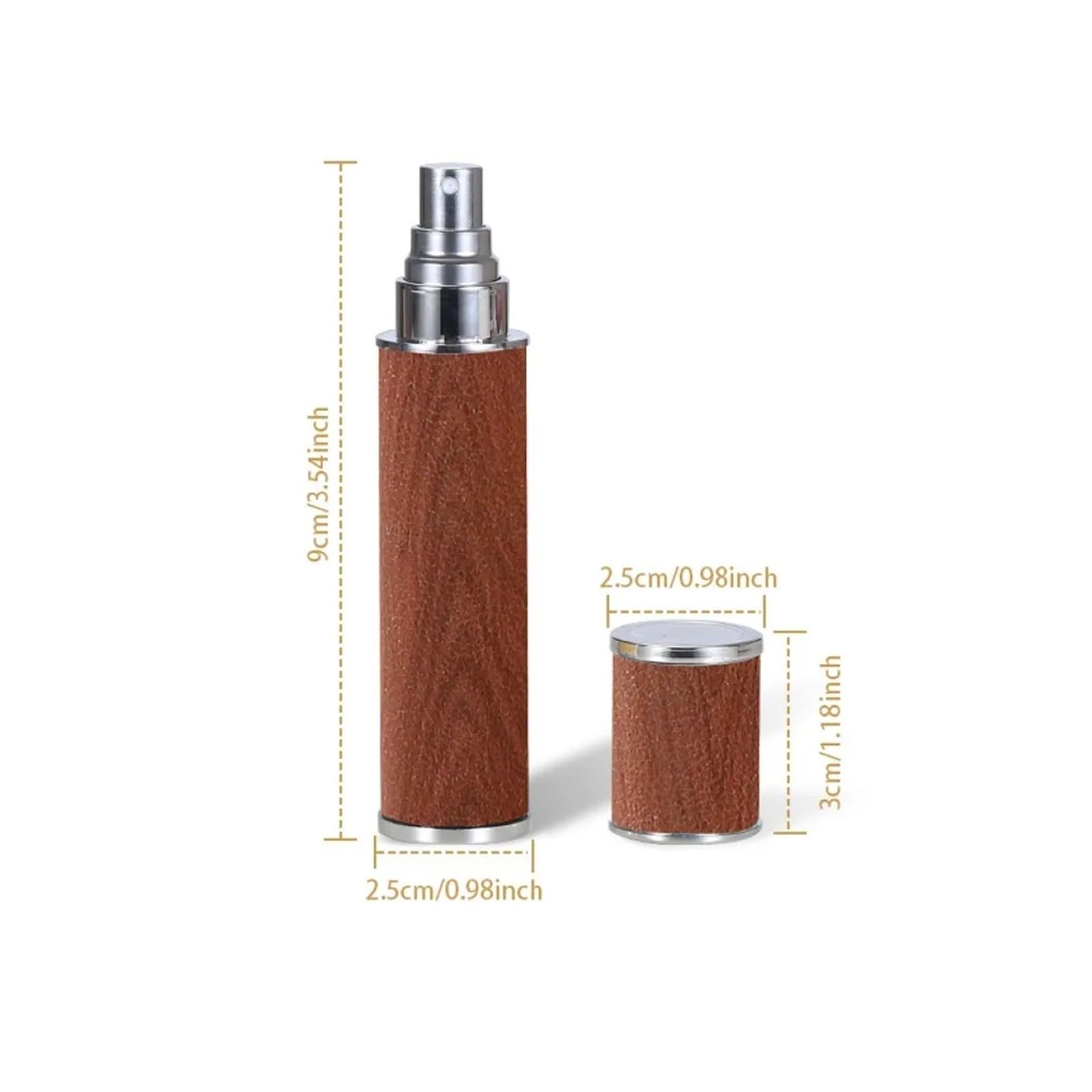 Flacone di profumo in pelle Atomizzatore di profumo in pelle con venature del legno da 10 ml