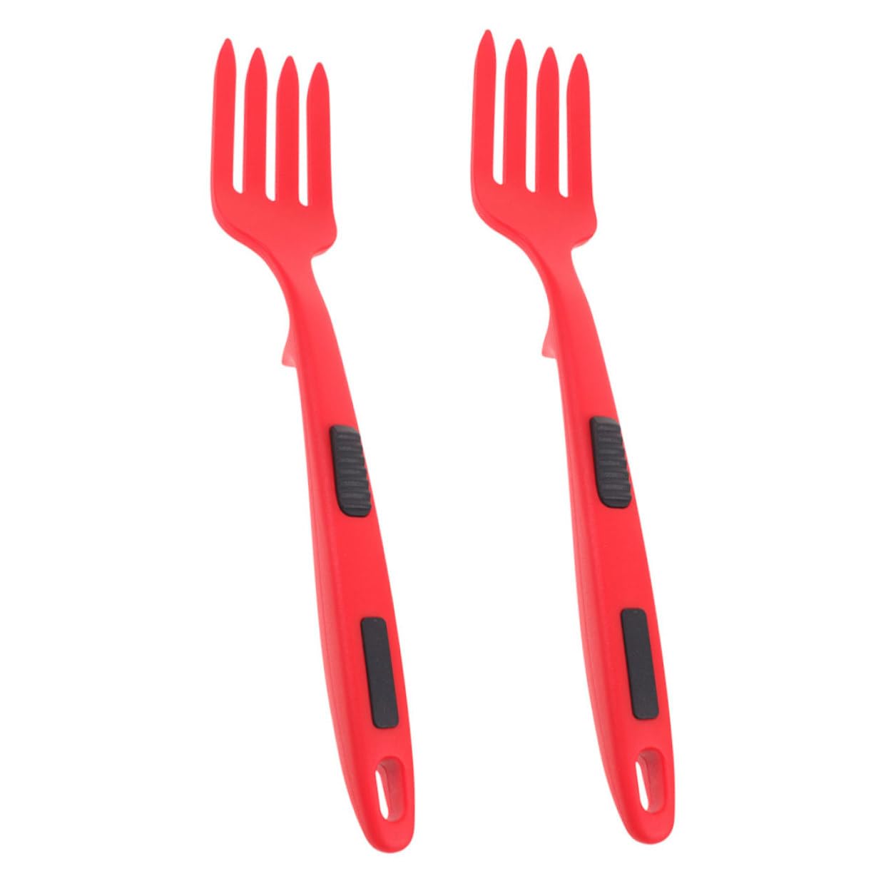 Tenedor De Cocina De Silicona Flexible Resistente Al Calor Para Pasta y Ensalada, 2 Piezas, Color Rojo Intenso, Apto Para Uso Diario En Hogar y Cocina
