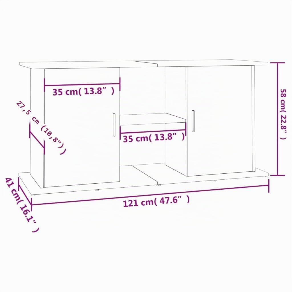 Tomostar Support pour Aquarium, Meuble pour Aquarium Meuble de Base Table d'aquarium blanc 121x41x58 cm bois d'ingénierie