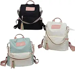 Mochila Anti-Roubo Feminina Impermeável Oxford, Multifuncional, Grande Capacidade para Estudantes (113 - Preto)