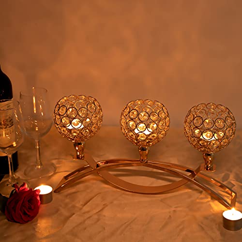 VINCIGANT Candle Stick Holder Decor Gold Candle Holders for Wedding,3-Candle Candelabras for Valentine's Day Party Dinning Room Table Centerpiece,Gift Boxed for Housewarming by VINCIGANT - Image 3