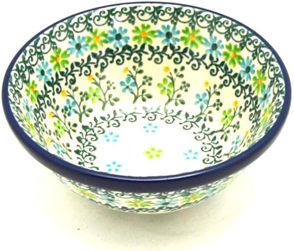 Polish Pottery Dish - Deep Round Food Prep - Summer Sparkle