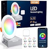 LED Smart Recessed Lighting 4 Inch Recessed Light IC Rated ETL Certified, Peteme Canless Ceiling Lig