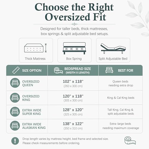 Image of HZ & HY Oversized King Bedspread, Embossed Damask Quilt Set King /Cal King, Lightweight Reversible Coverlet, Scalloped Edge - Serene Classic Look, 5 Piece, Seaglass