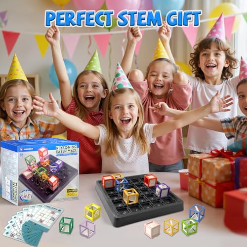 Laser Maze Reasoning Game – STEM Light Reflection Logic Toy for Kids Ages 8-13 – Brain Teaser & Strategy Board Game – Boosts Logic Thinking & Problem Solving – Ideal Christmas & Birthday Gift - Image 8