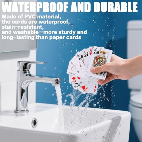 2 Deck Pokerkarten Plastik Rot und Blau Poker Cards Wasserfeste Spielkarten Plastic Playing Cards Poker Karten Kunststoff mit 2 Echzeichen für Blackjack Bridge Canasta Durak Rummy Kartenspiel – Bild 5