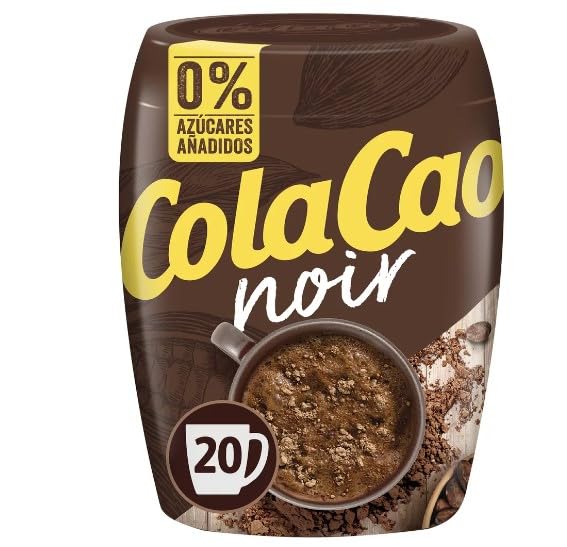 COLA CAO NOIR Schwarzer Kakao 50% Pulver, löslich und ohne Zuckerzusatz 300 g. 4er Pack