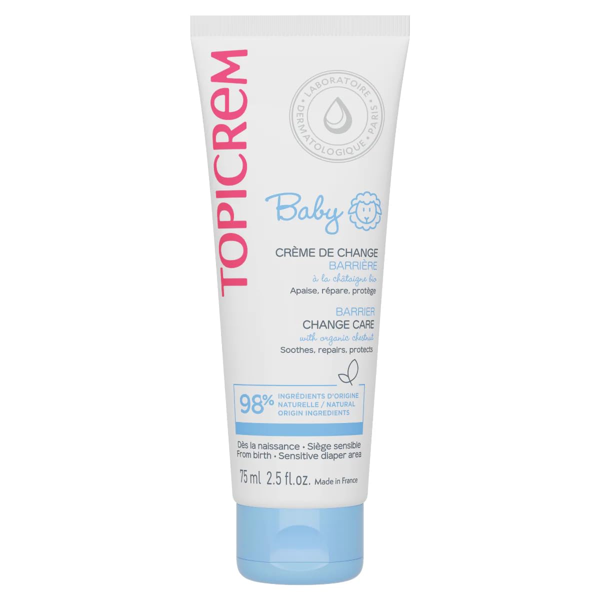 Topicrem - Baby Barrier Changing Cream - Soothes, Nourishes, Repairs Baby Seat - Moisturises 8 Hours, Strengthens Skin Barrier - Irritation and Redness - Perfume Free - Made in