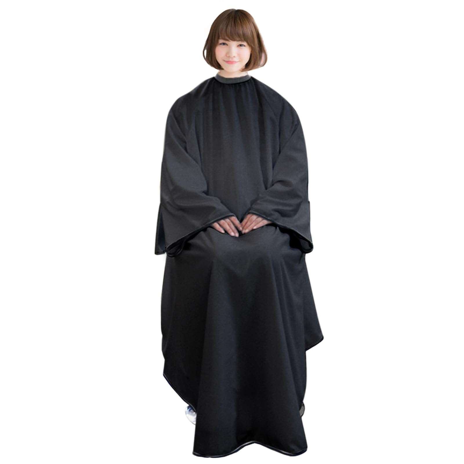 Amazon.co.jp: 散髪ケープ ヘアエプロン 袖付き 散髪マント セルフ