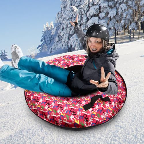 PERFERATE Inflatable Snow Tube 35.43in Winter Snow Tube Sled with