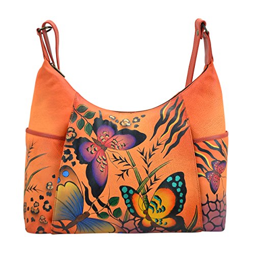Image of Anna by Anuschka Handpainted Women's Genuine Leather Large Shoulder Hobo
