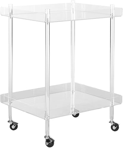 Safavieh Home Collection - Carrito de cocina blanco Healy, transparente