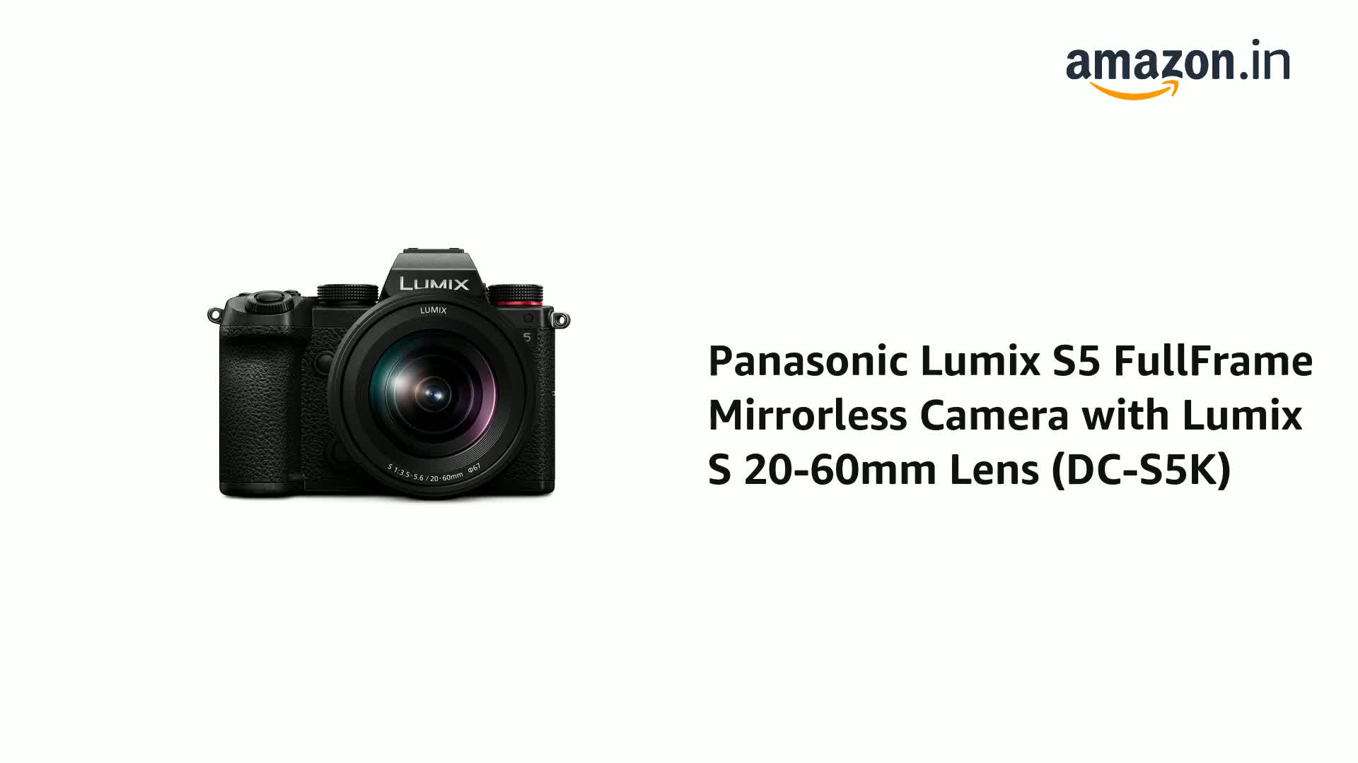 Panasonic Lumix S5 Full Frame Mirrorless Camera with S 20-60mm Lens