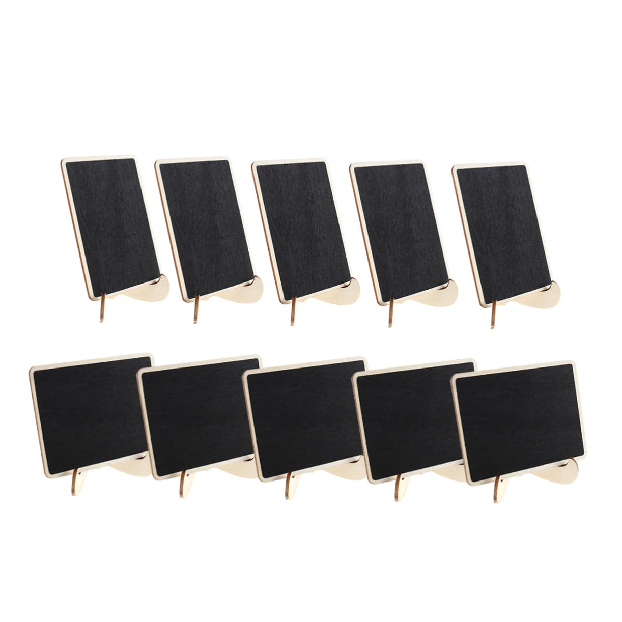 Lurrose 10pcs Mini Erasable Chalkboard Signs with Stand for Wedding Dinner Party Table Place Cards Rustic Message Board Decor for Events and Crafts