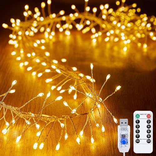 SUAVER Cluster Christmas Lights with Remote