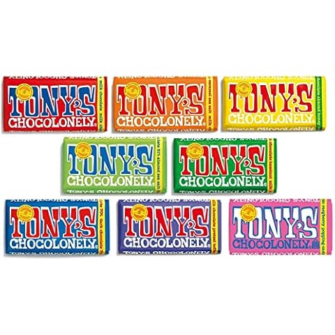 Tony's Chocolonely Chocolate 8 x 180g Bars Mixed Case Cover