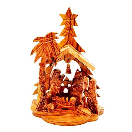 Berceau Crèche de Noël Modèle 118 fabriqué en bois d'olivier à partir de Bethléem