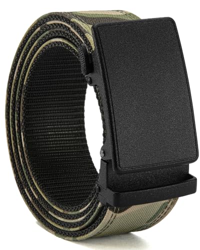 Image of CHAOREN 1.5 inch Nylon Ratchet Belts for Men - Adjustable Casual Work Belt with Slide Buckle - Trim to Fit