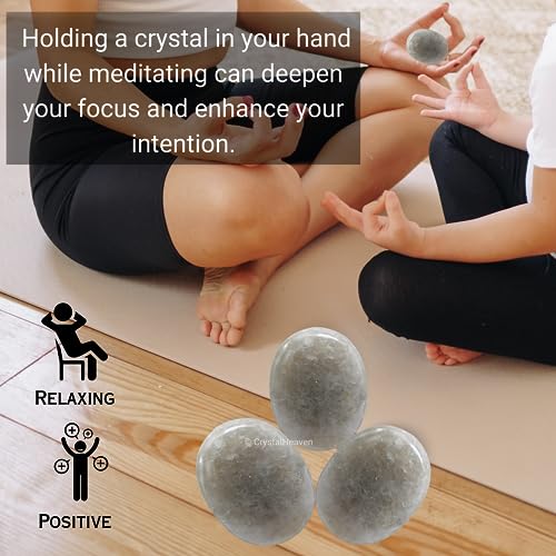 Image of Crystal Heaven Certified Smoky Quartz Crystal Palm Pebbles Stones for Anxiety Stress Relief Massage - AAA Grade Original Healing Gemstone Agate Palm Stone for Yoga Meditation Spiritual Reiki Feng Shui