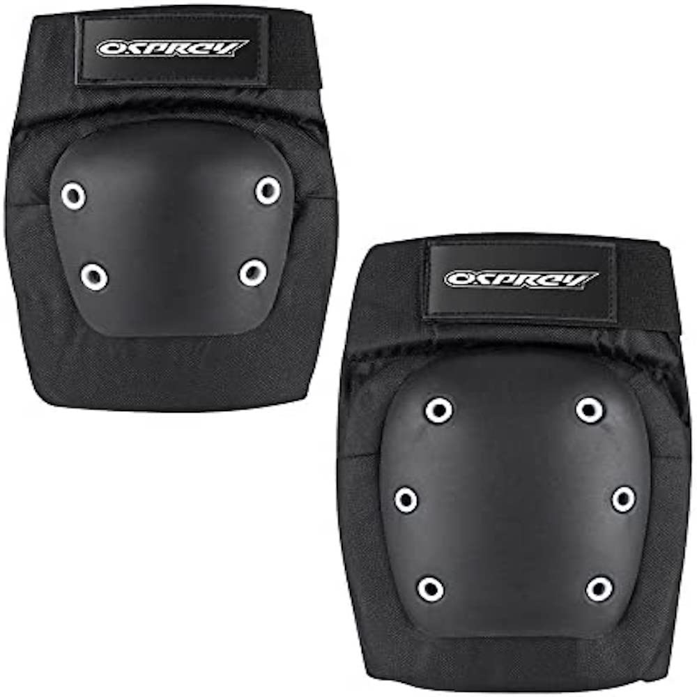 Osprey Adults Skateboard Knee and Elbow Protective Pad Set - Black, M