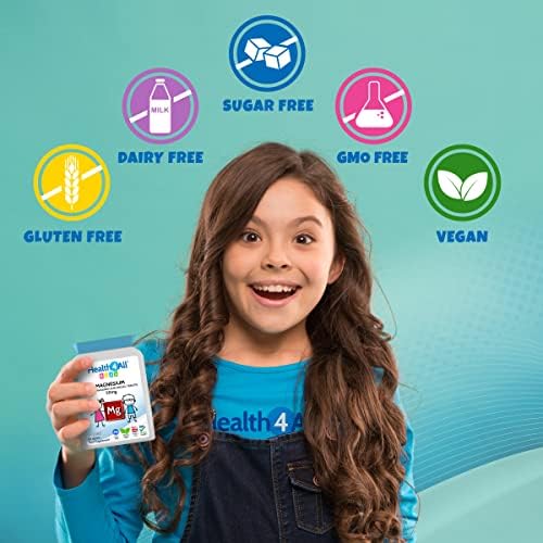 Kids Magnesium Sublingual 90 Tablets (V) for Anxiety, Sleep, Ticks. Vegan Chewable Magnesium Citrate for Children. Made in The UK by Health4All