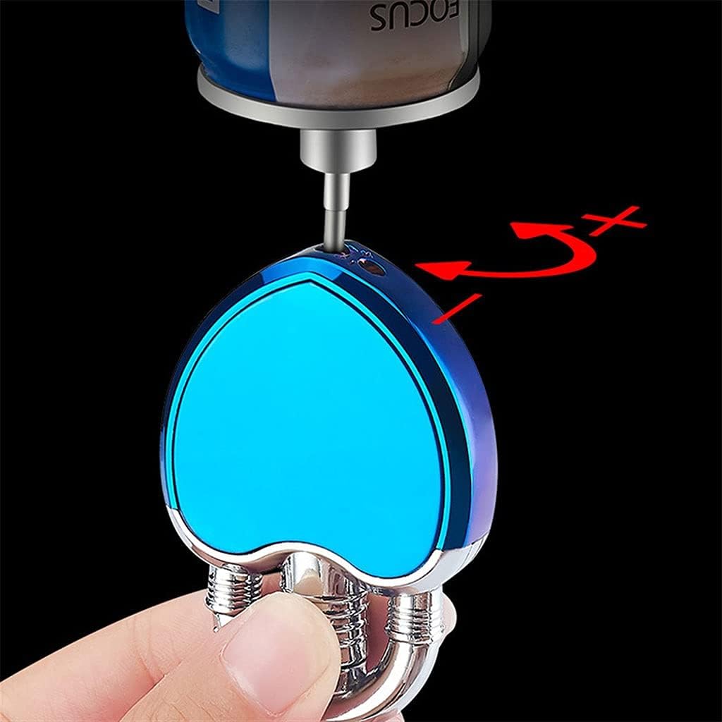 Cigar Lighter Creative Heart-Shaped Lock Gas Lighters Windproof Inflatable Butane Gas Flame Metal Cigarette Lighter Gift for Smoker Cigarette Lighter (Color : 2)