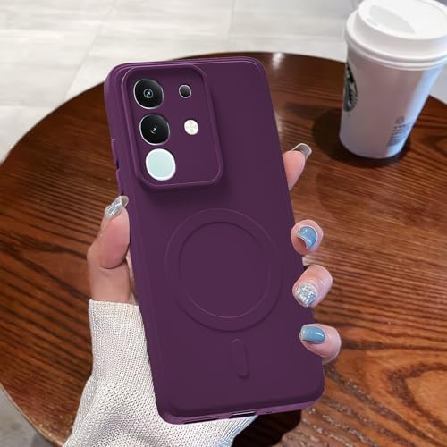 Image of Pikkme Back Cover for Vivo T4x 5G / iQoo Z10x 5G / Vivo Y31 Pro 5G Soft Matte Silicone Mag-Safe Design (Mag-Safe Not Support) Camera Protection | Slim Fit Bumper Cover (Purple)