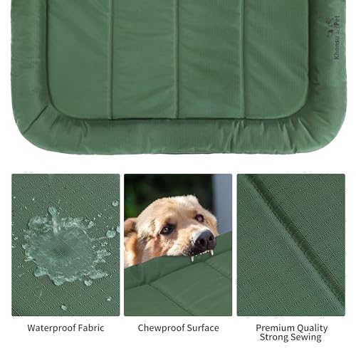 KHONSU PET Durable Dog Bed Tough and Tear Proof Dog Crate Bed with Heavy-Duty PVC-Backed Cover for Waterproof Outdoor Use Wipe Clean for Dogs up to 110 lbs by KHONSU PET - Image 5