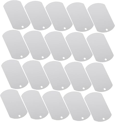 Happyyami 20Pcs Metal Bull tag Sublimation tag Engraving Dog Tags DIY nameplate Cow Tags Dog id Tags Sublimation Dog Tags Metal Dog Tags cat Name