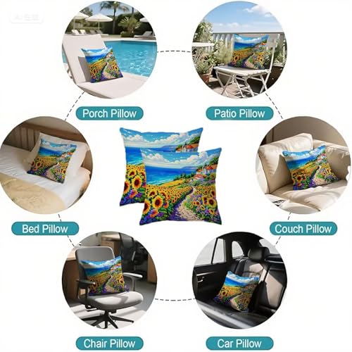Housse coussin 75x75cm velours lot de 2 automne imperméable - 7