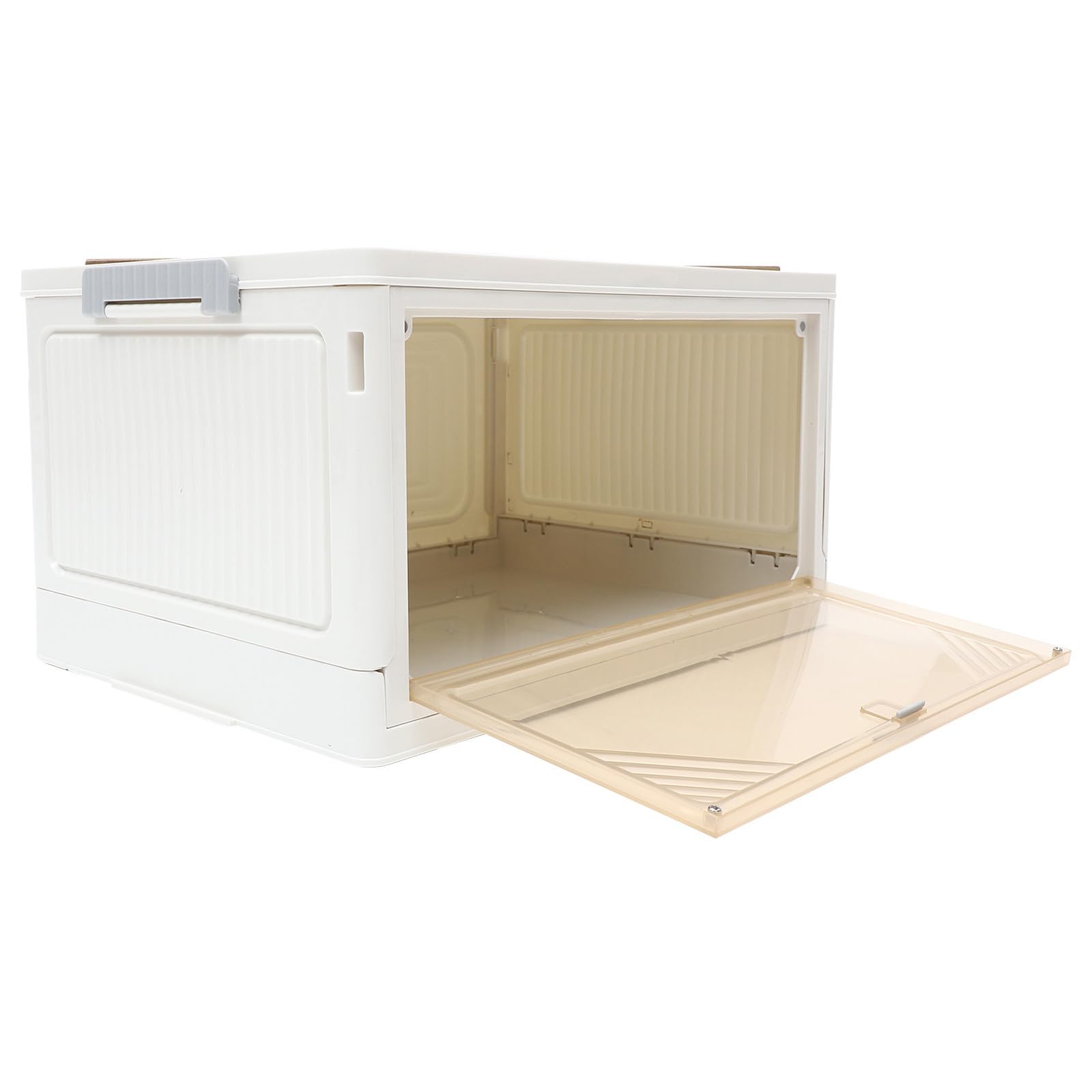 NUOBESTY Caisse Rangement Camping Pliable en Plastique et Bois, Bac de Rangement 25 L Facile à Transporter Stocker, pour Coffres de Voiture et Magasins