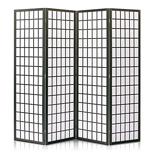 Classic Japanese Screen Room Divider - Portable Freestanding Indoor Decorative 4-Panel Room Divider, Room Separator, Folding Privacy Screen for Living Room, Dressing Area, Office - SereneLife SLRDD4 Classic Japanese Screen Room Divider - Portable Freestanding Indoor Decorative 4-Panel Room Divider, Room Separator, Folding Privacy Screen for Living Room, Dressing Area, Office - SereneLife SLRDD4