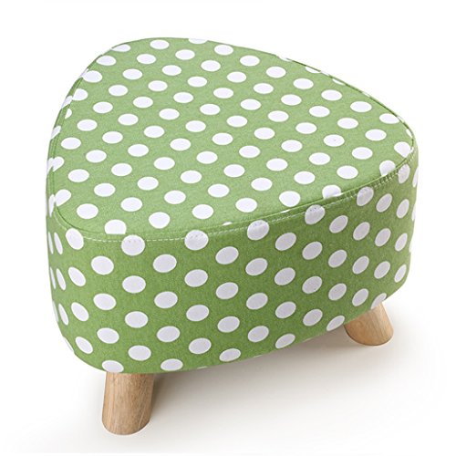 Elegante reposapiés otomano triangular con funda de lino extraíble, puf resistente para sala de estar y pasillo, peso máximo 150 kg, 39 x 28 cm, funda de tela con diseño de puntos