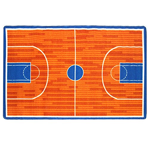 image for Mybecca Kids Rug Basketball Ground 5' x 7' Children Area Rug for Playr